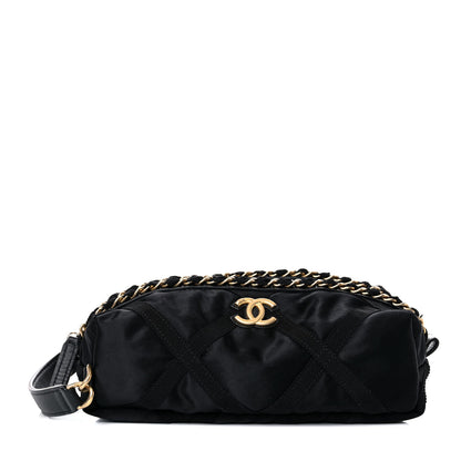 Chanel Nylon Grosgrain Lifestyle Pouch With Sleep Mask Black 2 of 14