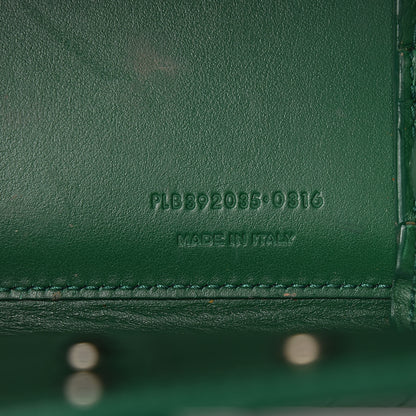 Saint Laurent Calfskin Crocodile Embossed Nano Sac De Jour Green 7 of 10