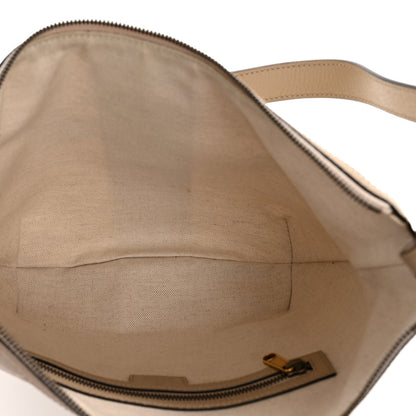 Gucci GG Supreme Monogram Textured Dollar Calfskin Web Small Ophidia Half Moon Hobo Beige Mystic White Oatmeal 9 of 21