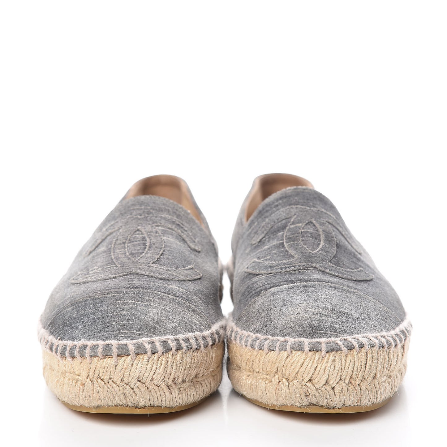 Striated Suede Espadrilles 37 Dark Grey