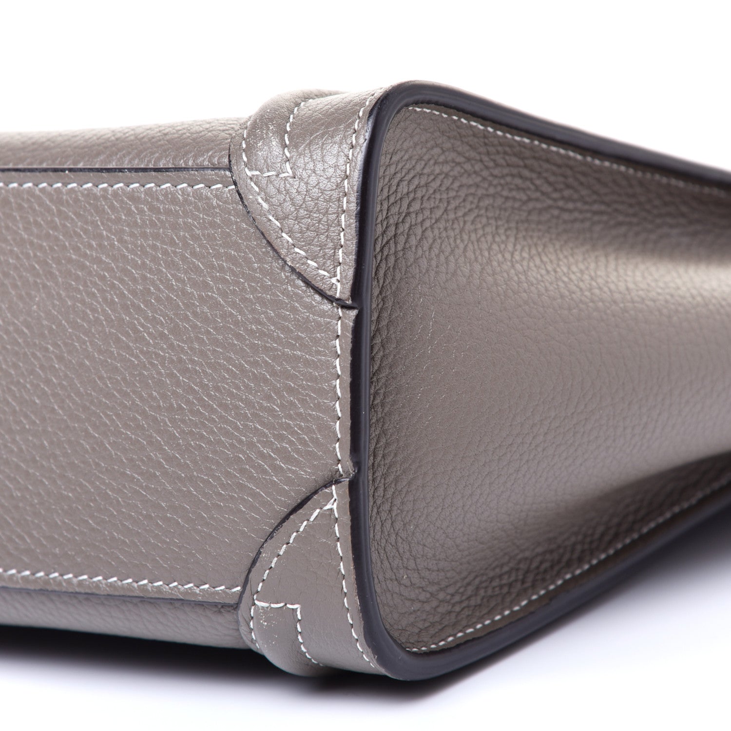 Celine Drummed Calfskin Nano Luggage Souris 7 of 10
