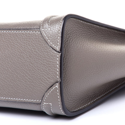 Celine Drummed Calfskin Nano Luggage Souris 7 of 10