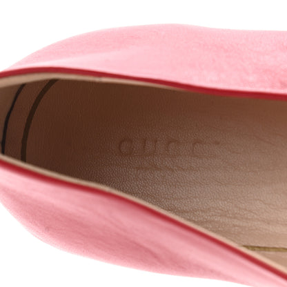 Gucci Calfskin Bayadere Bee Ballerina Flats 39 Hibiscus Red 6 of 8