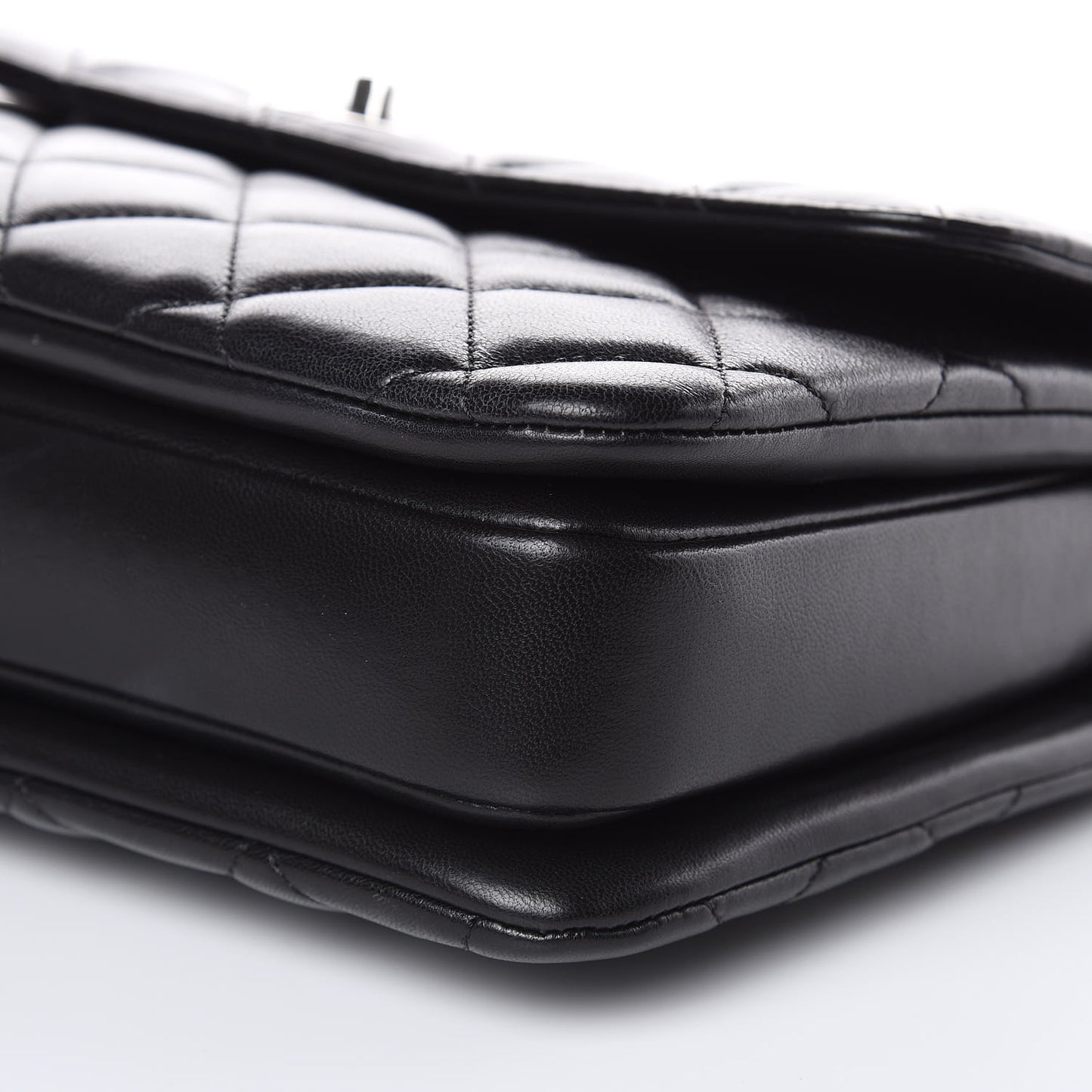 Lambskin Quilted Medium Trendy CC Flap Dual Handle Bag Black
