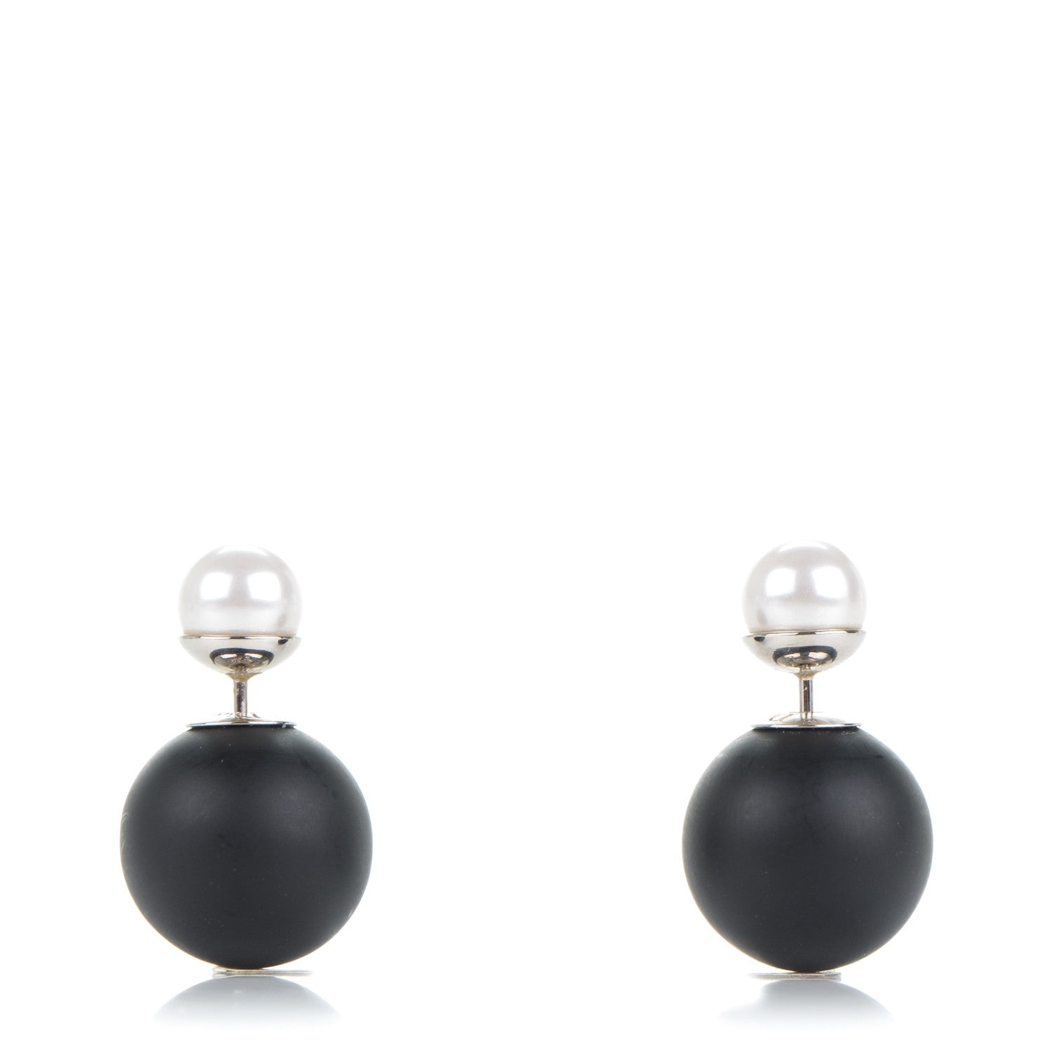 Christian Dior Mise En Dior Tribal Earrings Matte Black Pearl 1 of 4