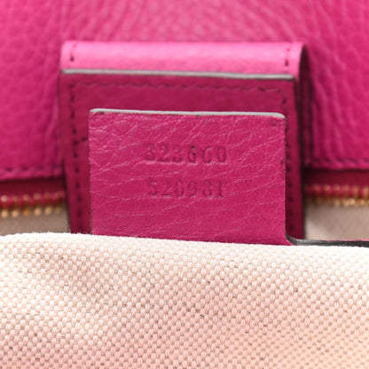 Gucci Pebbled Calfskin Medium Bamboo Shopper Tote Bright Bougainvillea 8 of 11