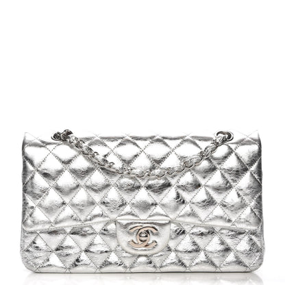 Chanel Metallic Aged Calfskin Quilted Medium Double Flap Silver 1 of 7