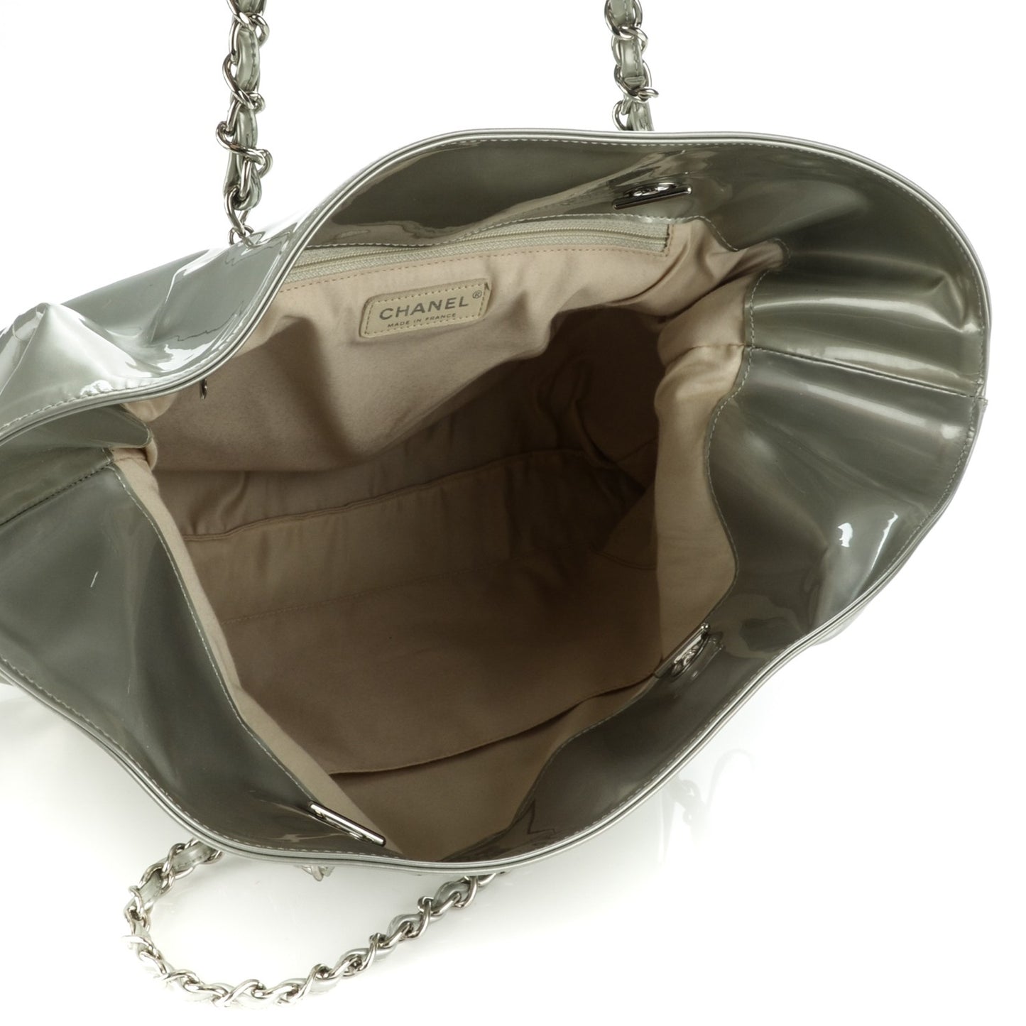 Patent Crystal Strass Bonbons Tote Silver