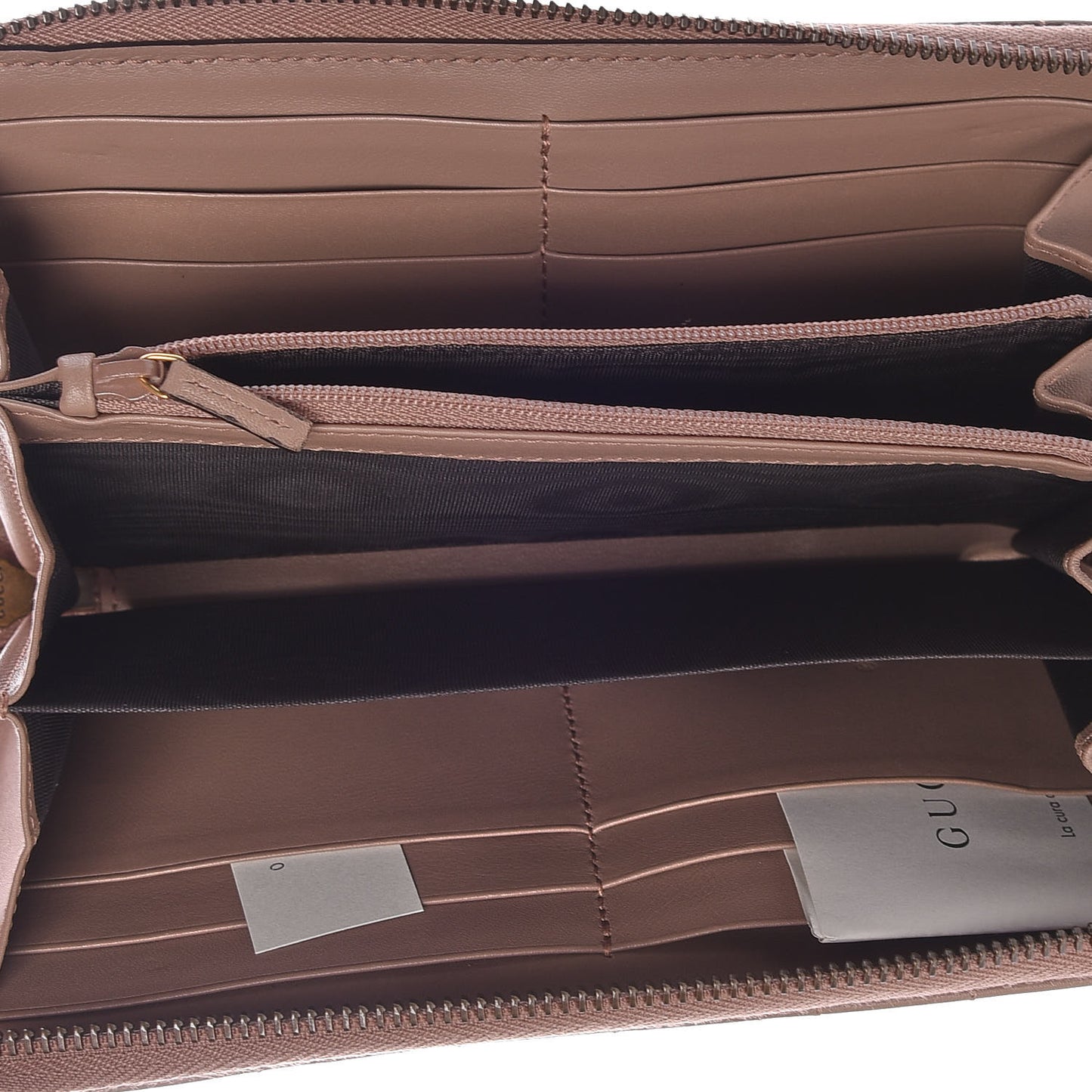 Calfskin Matelasse Pearly GG Marmont Zip Around Wallet Porcelain Rose