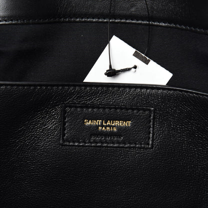 Saint Laurent Calfskin Raffia Medium Shopper Tote Black 8 of 15