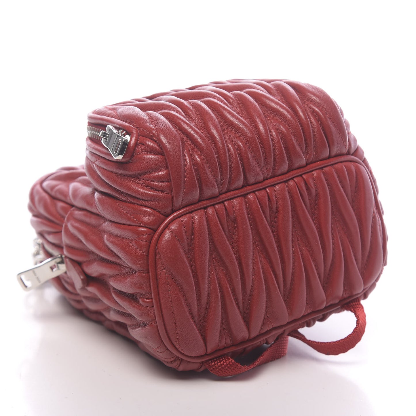 Nappa Matelasse Lux Mini Backpack Rosso
