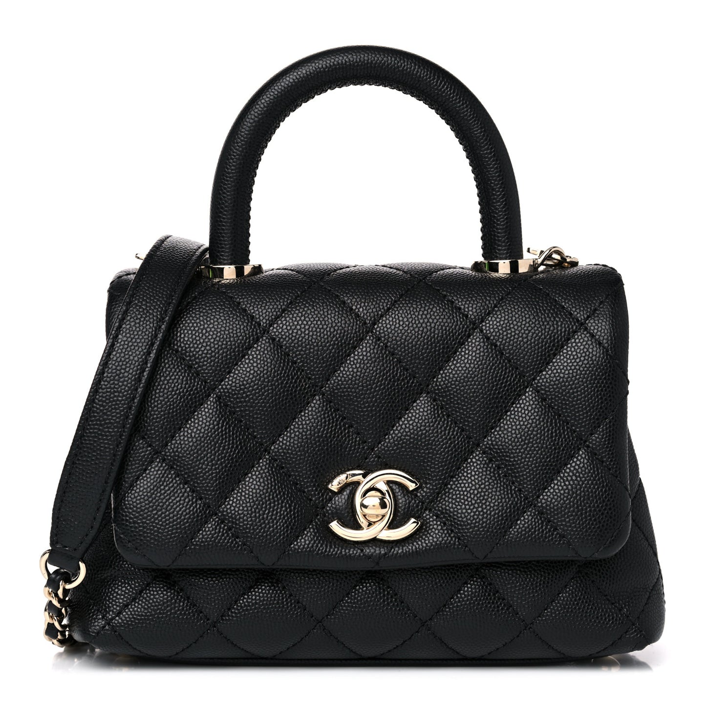 Caviar Quilted Extra Mini Coco Handle Flap Black