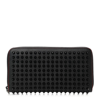 Christian Louboutin Calfskin Panettone Spiked Zip Around Wallet Black 1 of 8
