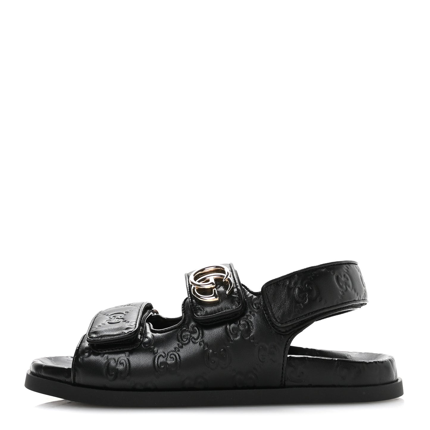 Guccissima GG Embossed Womens Sandals 37.5 Black