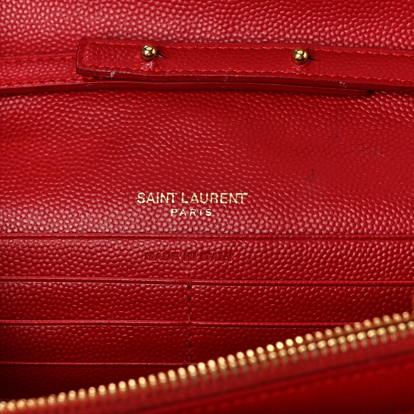 Grain De Poudre Matelasse Chevron Monogram Chain Wallet Rouge Eros
