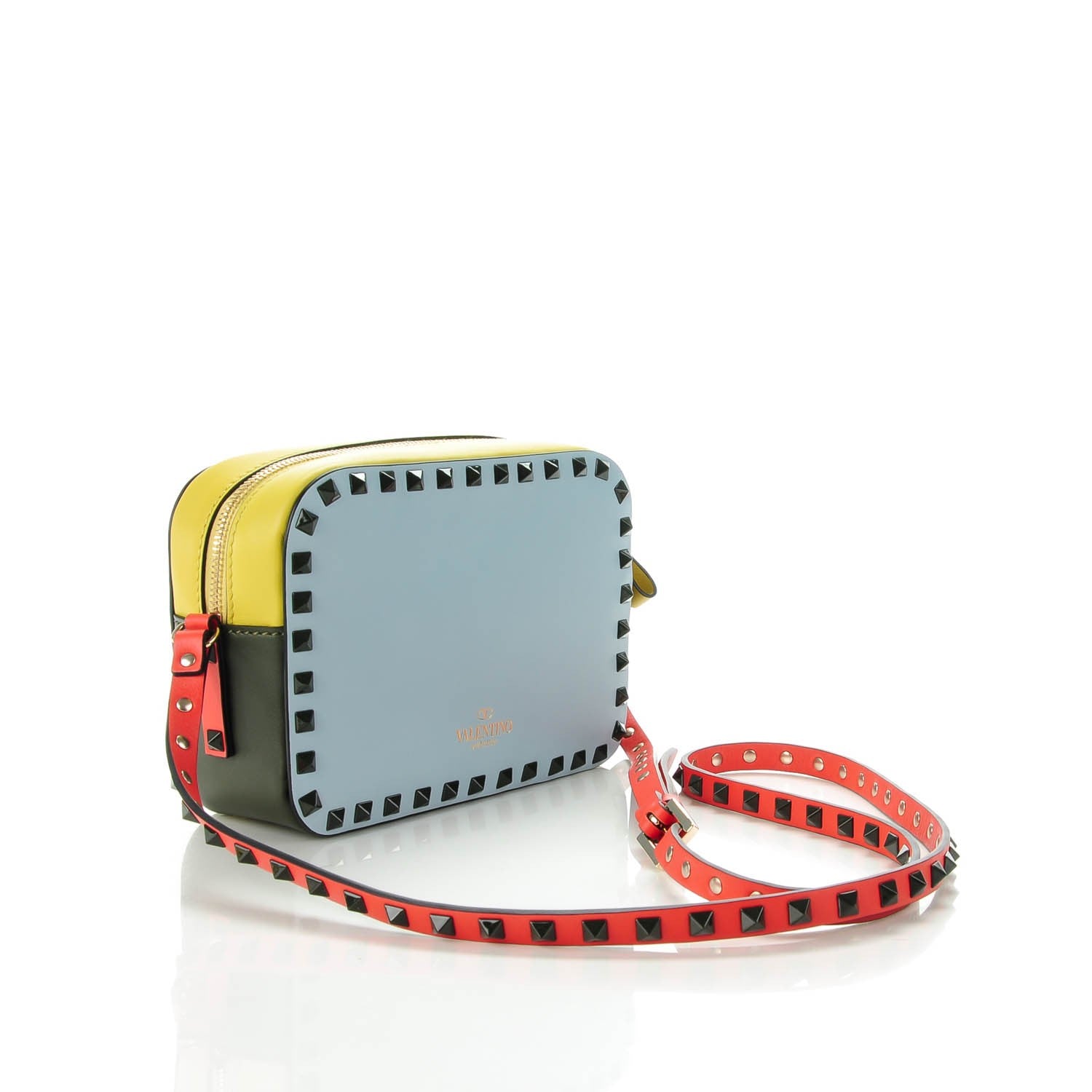 Valentino Garavani Calfskin Colorblock Rockstud Camera Crossbody Bag Multicolor 3 of 7