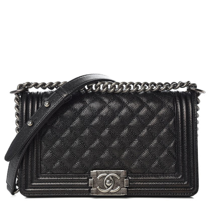 Chanel Caviar Quilted Medium Boy Flap Black 1 of 12