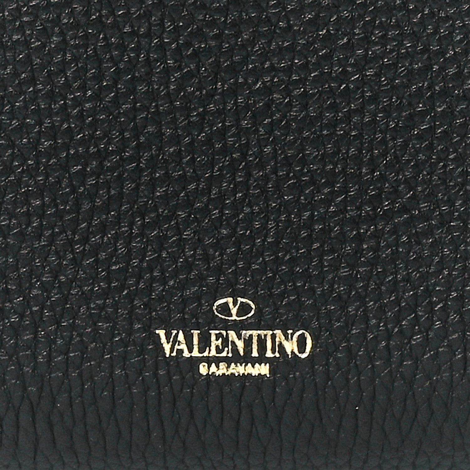 Valentino Garavani Pebbled Calfskin Rockstud Fold Zip Wallet Black 9 of 12