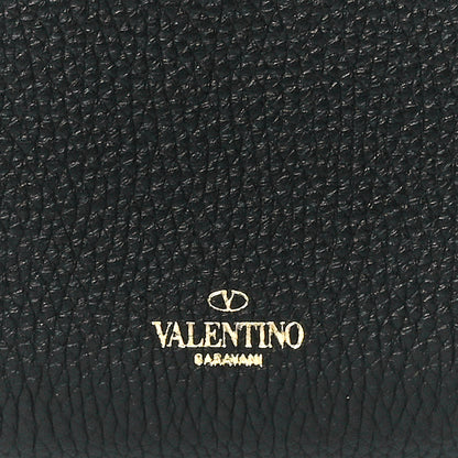 Valentino Garavani Pebbled Calfskin Rockstud Fold Zip Wallet Black 9 of 12