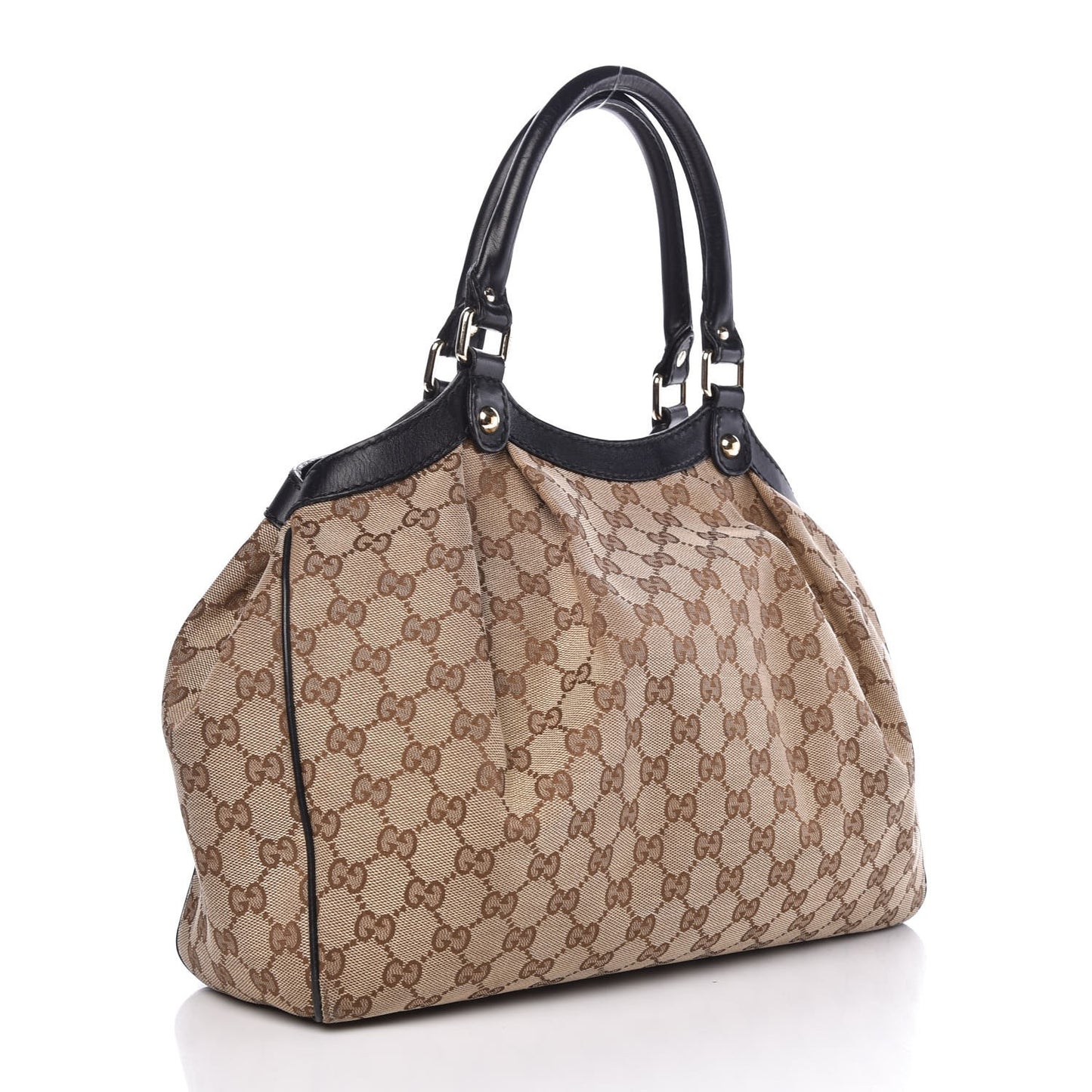 Monogram Medium Sukey Tote Beige Ebony Black