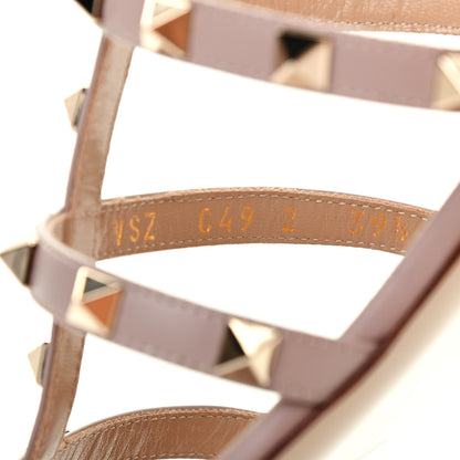 Valentino Garavani Nappa Rockstud Caged Flat Slide Sandals 39.5 Poudre 8 of 8