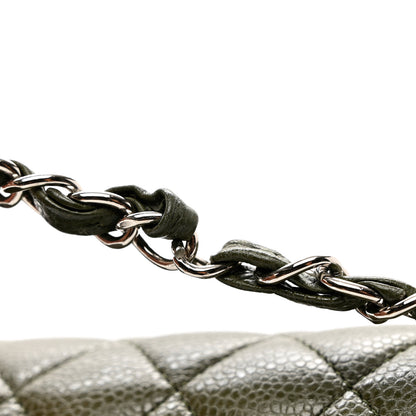 Chanel Caviar Quilted Medium Double Flap Dark Green 8 of 11