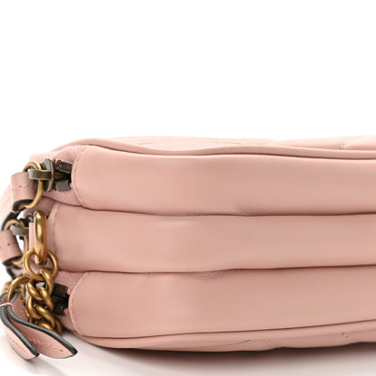 Gucci Calfskin Matelasse Mini GG Marmont Chain Crossbody Bag Perfect Pink 11 of 13