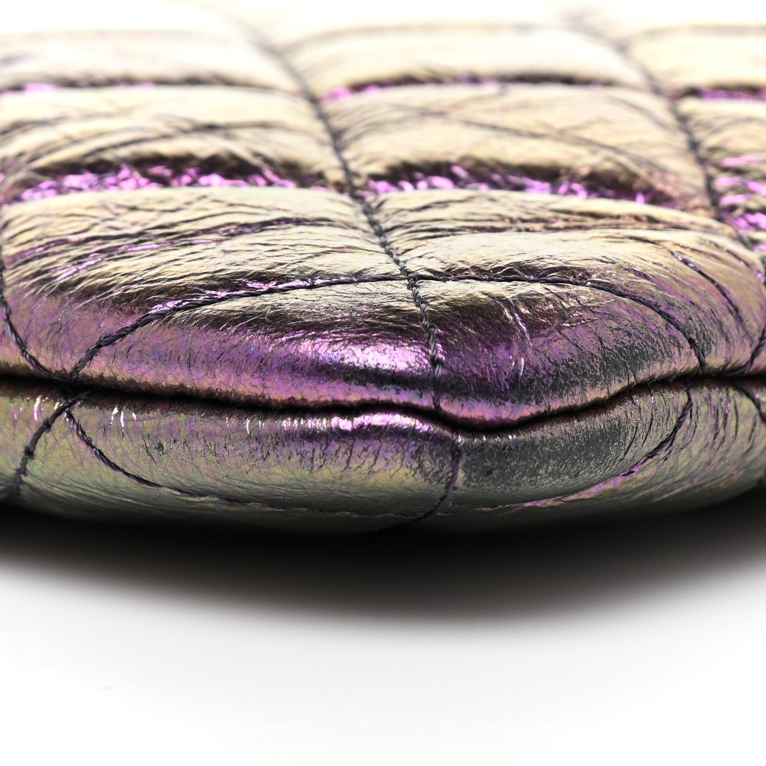 Chanel Iridescent Crumpled Calfskin CC Ripples Medium Cosmetic Case Purple 10 of 12