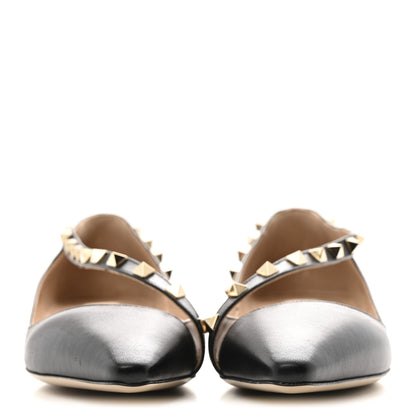 Valentino Garavani Nappa Rockstud Cross Strap D’Orsay Flats 37 Black Poudre 3 of 10