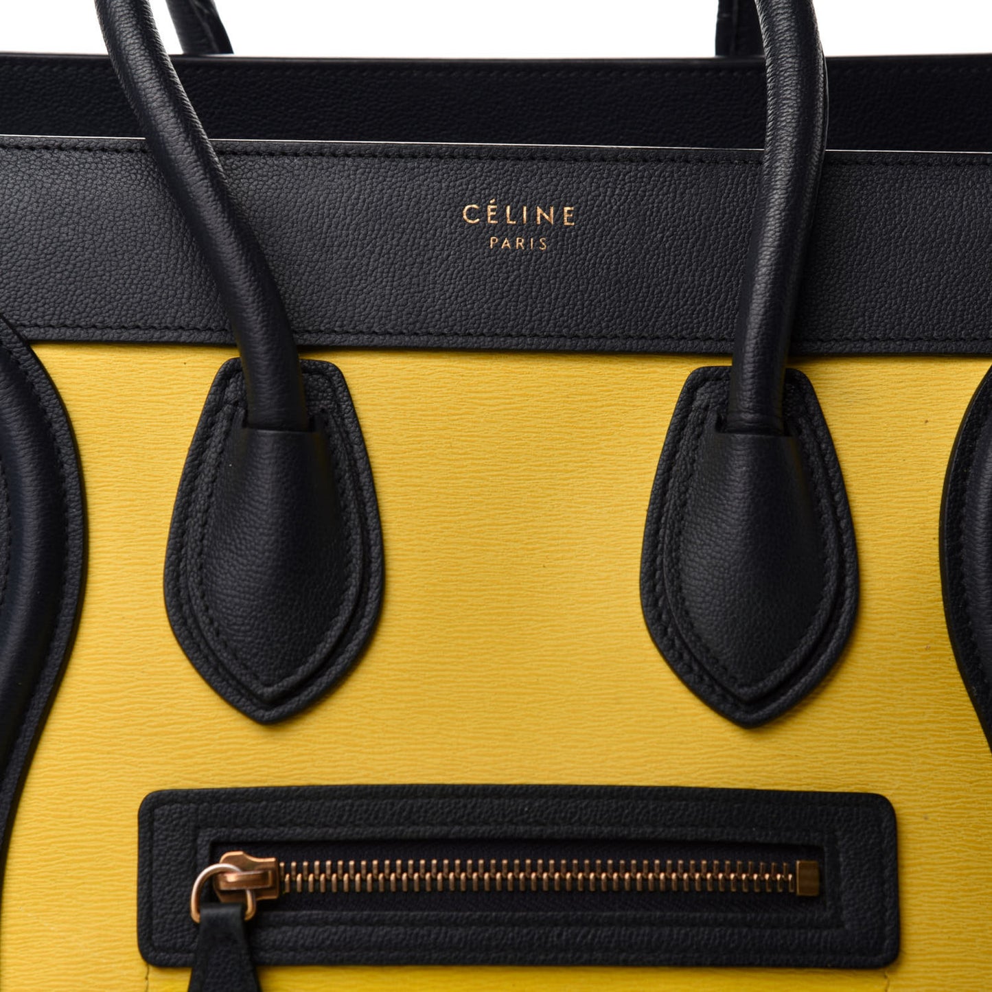 Nubuck Grained Calfskin Micro Tri-Color Luggage Fluo Yellow