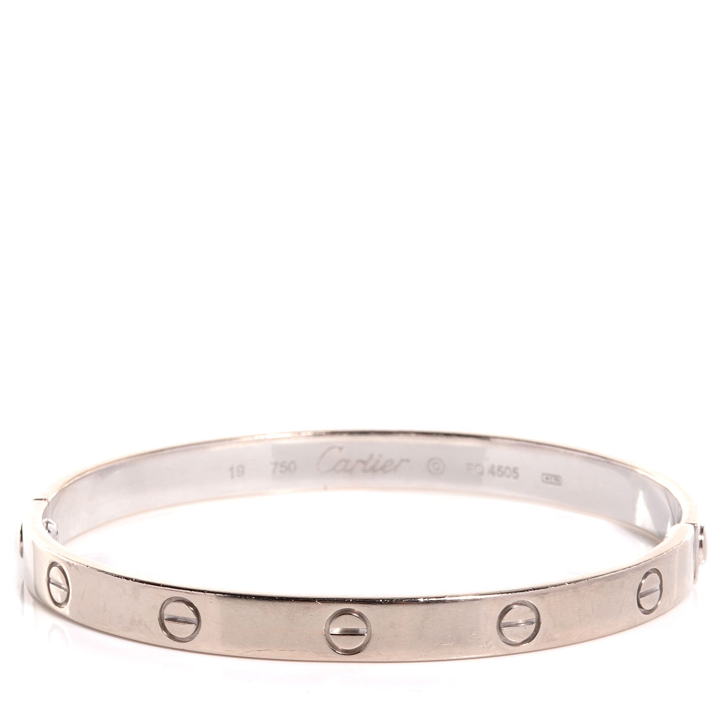Cartier 18K White Gold LOVE Bracelet 19 1 of 5