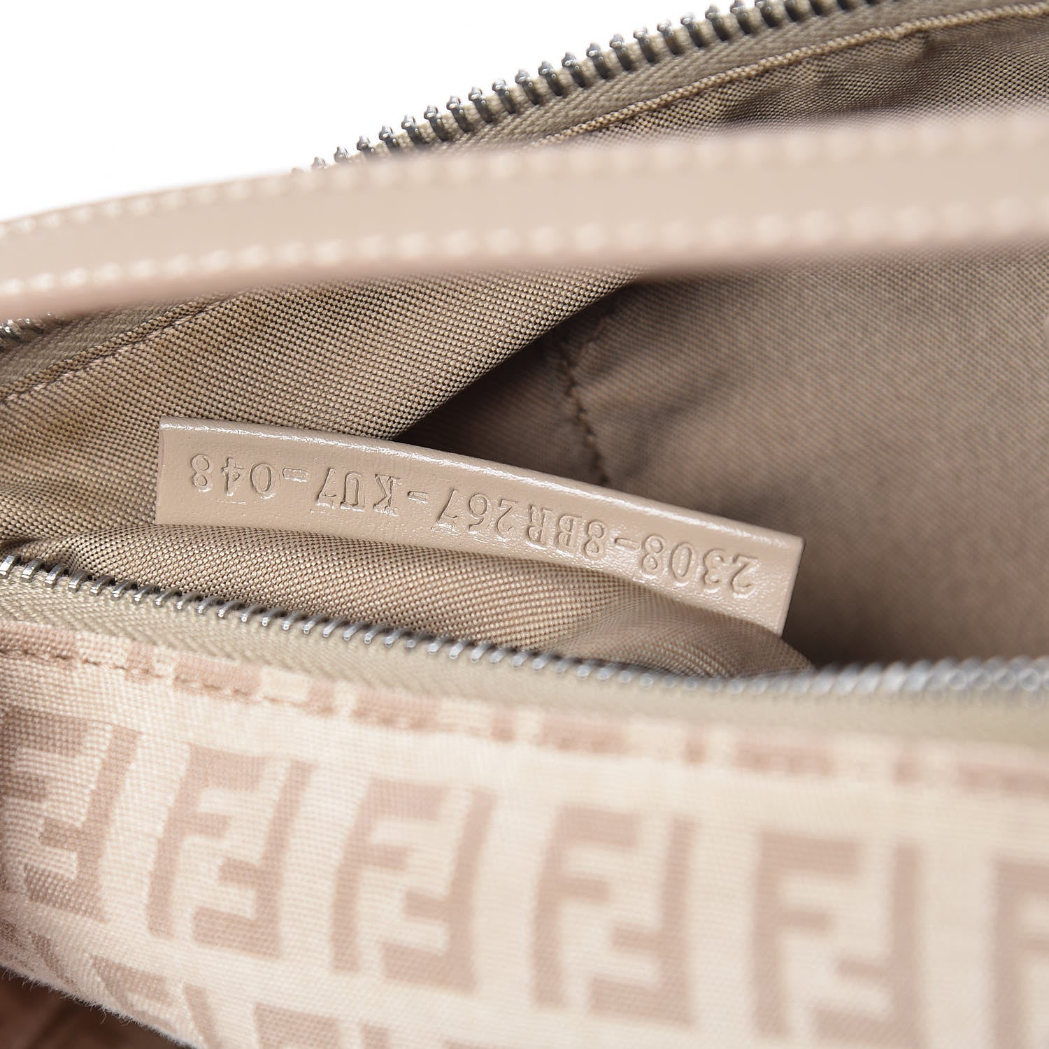 Fendi Zucchino Cuoio Pochette Beige Tortora Pietra 9 of 12