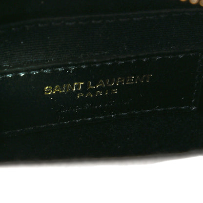 Saint Laurent Grain De Poudre Matelasse Chevron Quilted Round Vinyle Camera Bag Crema Soft 6 of 9