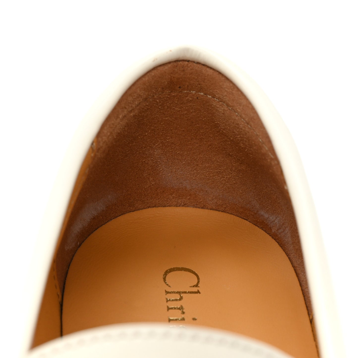 Brushed Calfskin Boy Loafers 35 White
