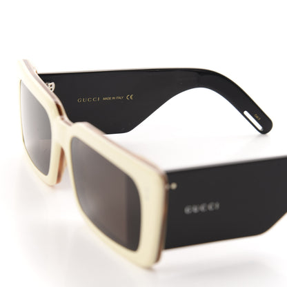 Gucci Acetate Rectangular Flap GG0543S Sunglasses White Black 5 of 8