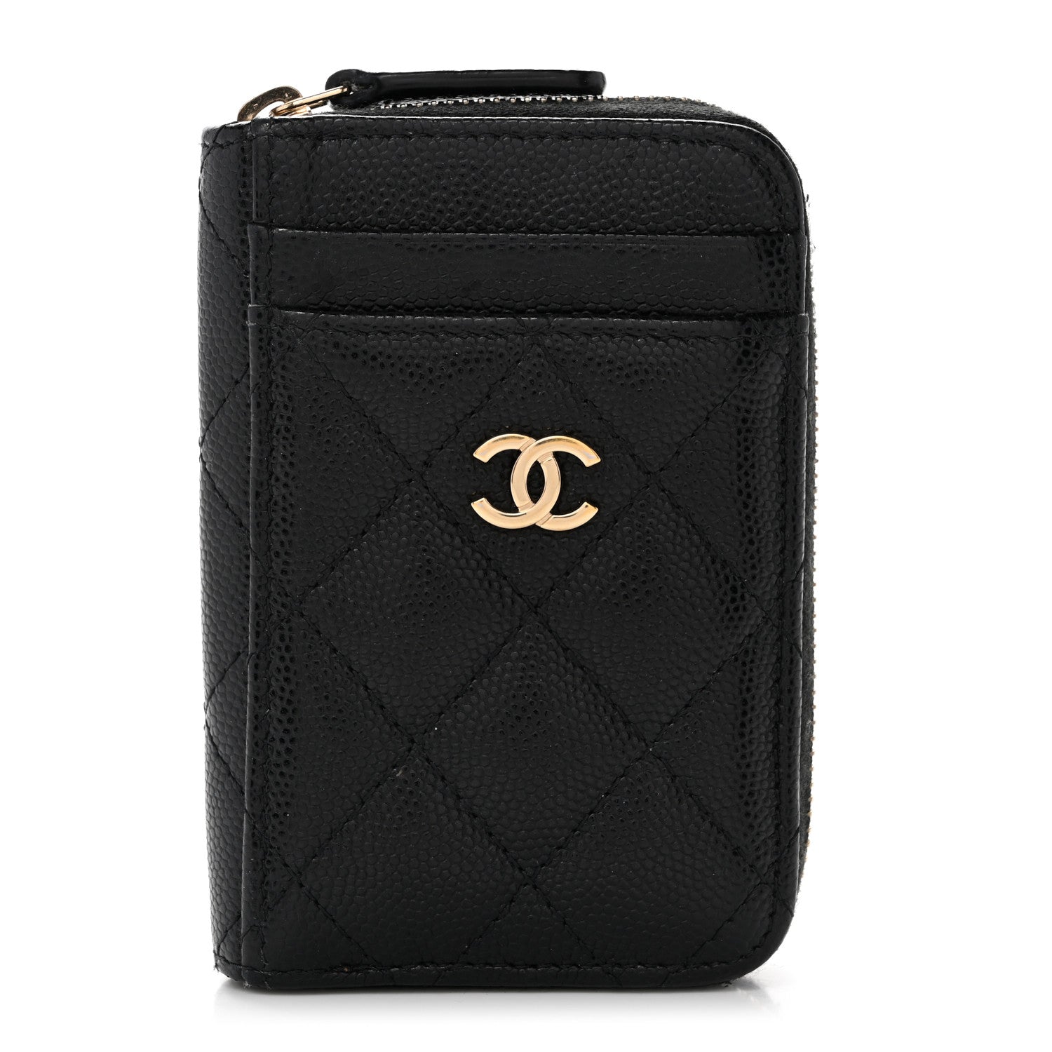 Chanel Caviar Quilted Zip Card Holder Black 1 of 7