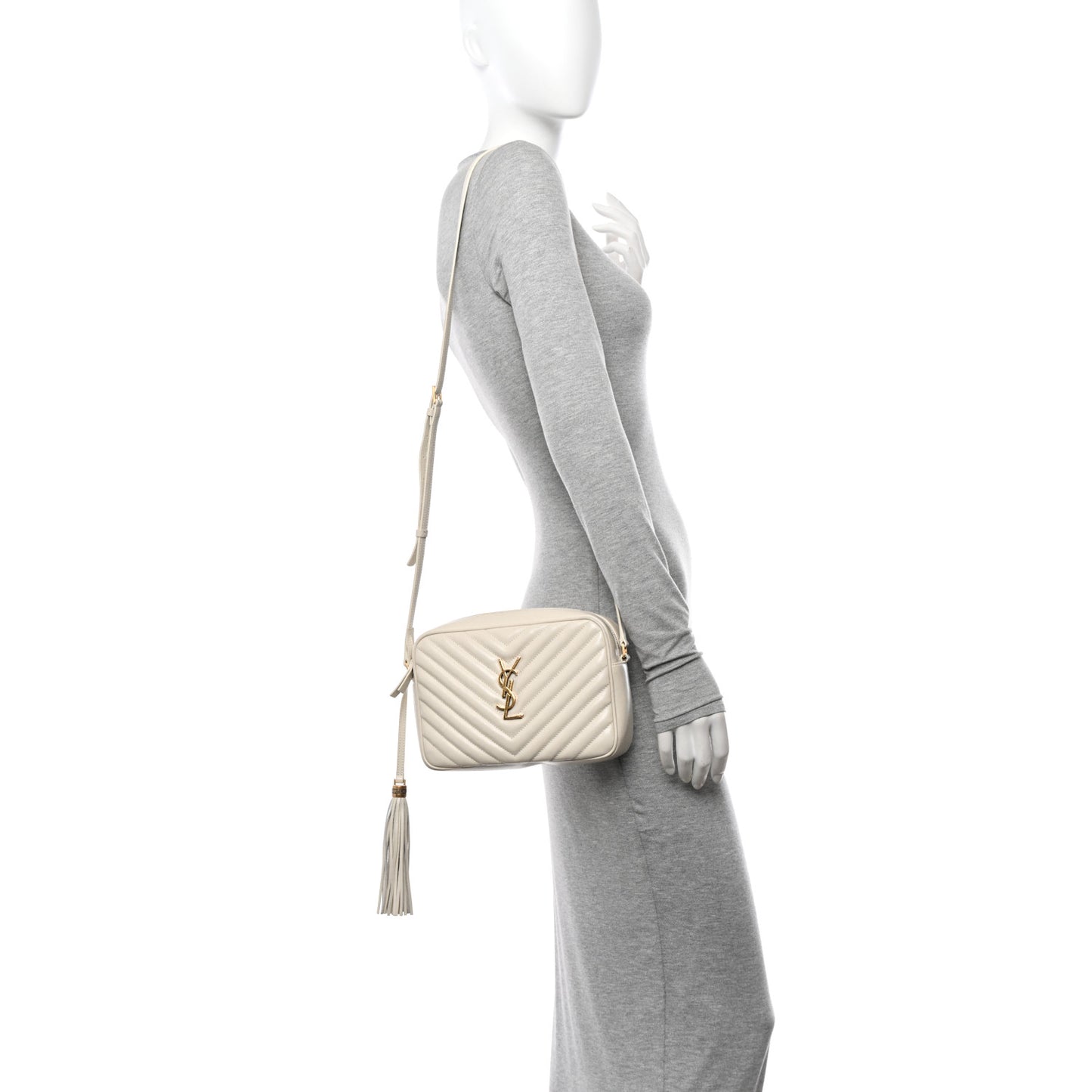 Calfskin Matelasse Monogram Lou Camera Bag Crema Soft