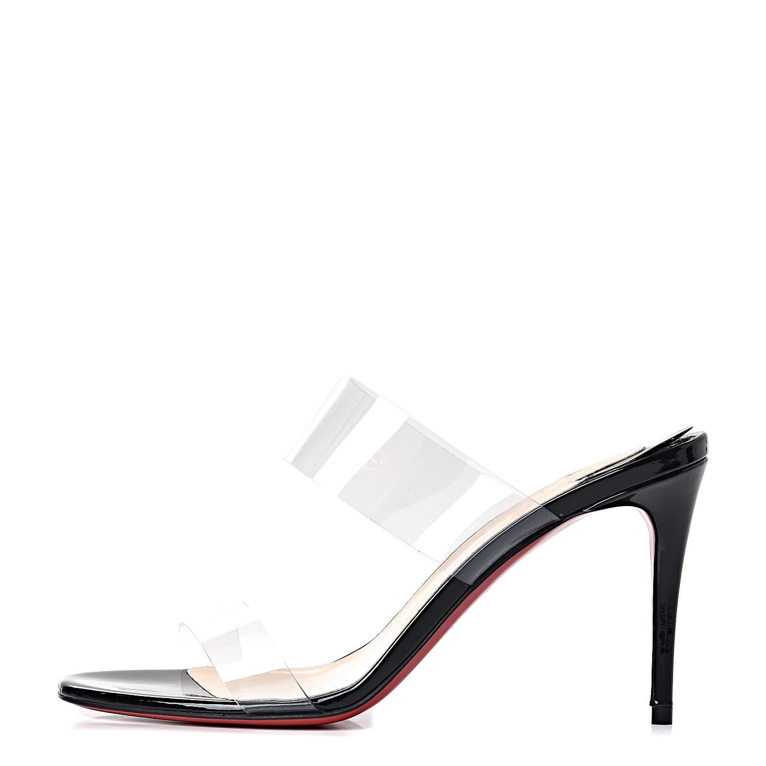 Christian Louboutin Patent PVC Just Nothing 85 Slide Sandals 36 Black 1 of 9