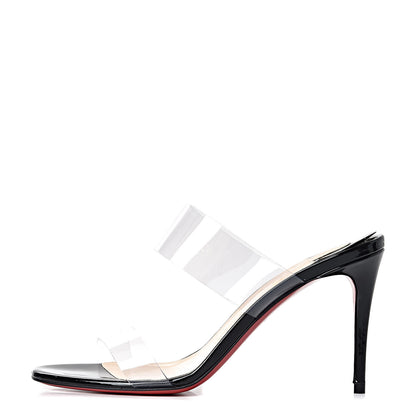 Christian Louboutin Patent PVC Just Nothing 85 Slide Sandals 36 Black 1 of 9