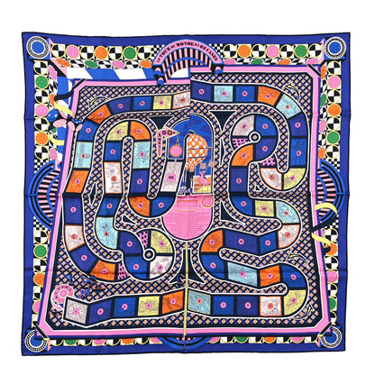 Hermes Silk Regles Du Jeu Scarf 90 Violet Rose Multicolor 1 of 3