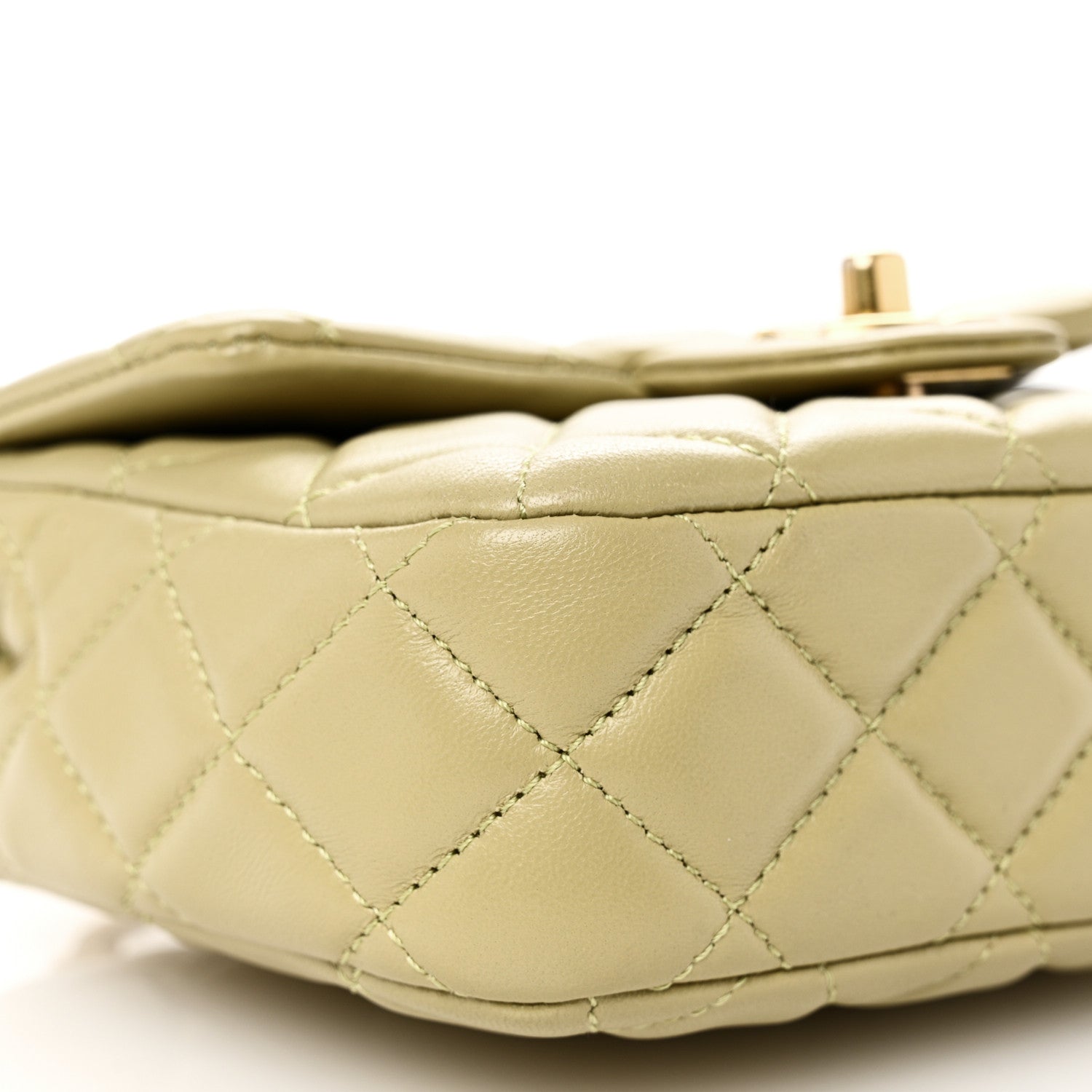 Chanel Lambskin Enamel Quilted Mini Coco Hearts Square Flap Light Green 8 of 9