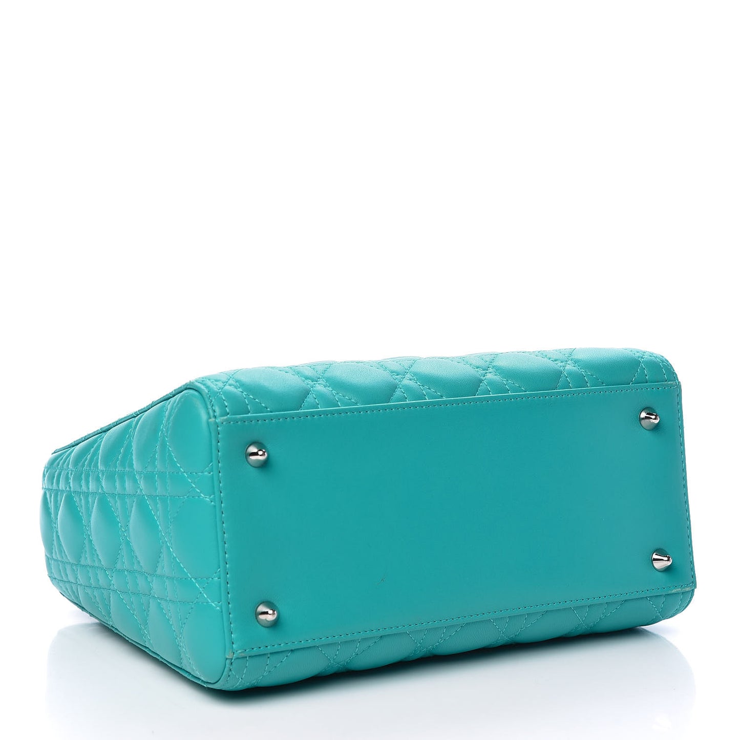 Lambskin Cannage Medium Lady Dior Turquoise