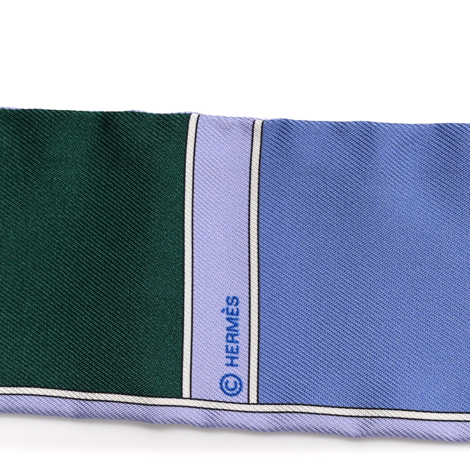 Hermes Silk Camails Twilly Scarf Lavande Vert Bleu 4 of 4
