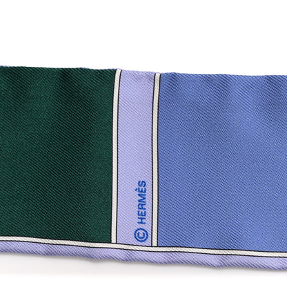 Hermes Silk Camails Twilly Scarf Lavande Vert Bleu 4 of 4