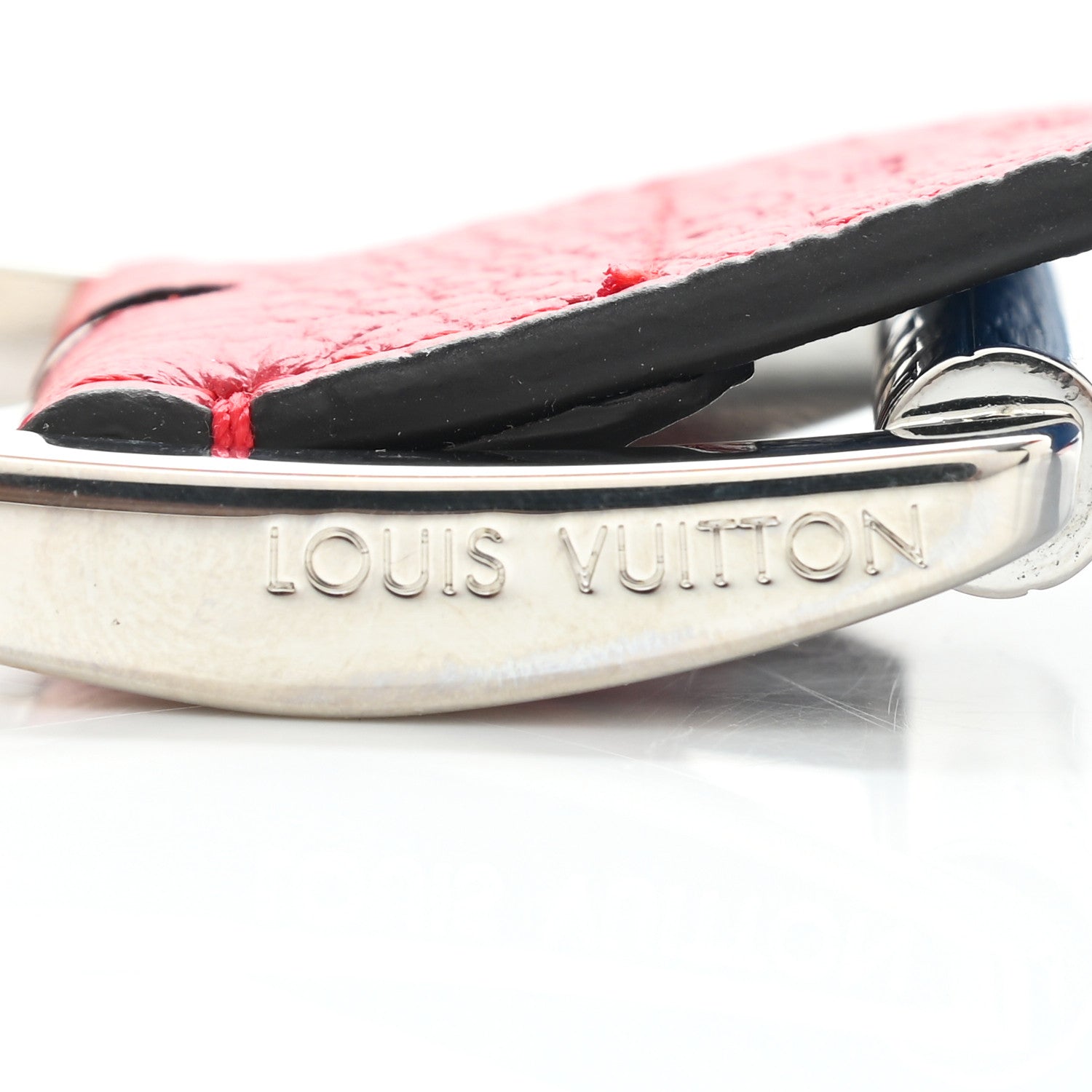 Louis Vuitton Taurillon 40mm Logo Reversible Belt 95 38 Blue Red 6 of 6