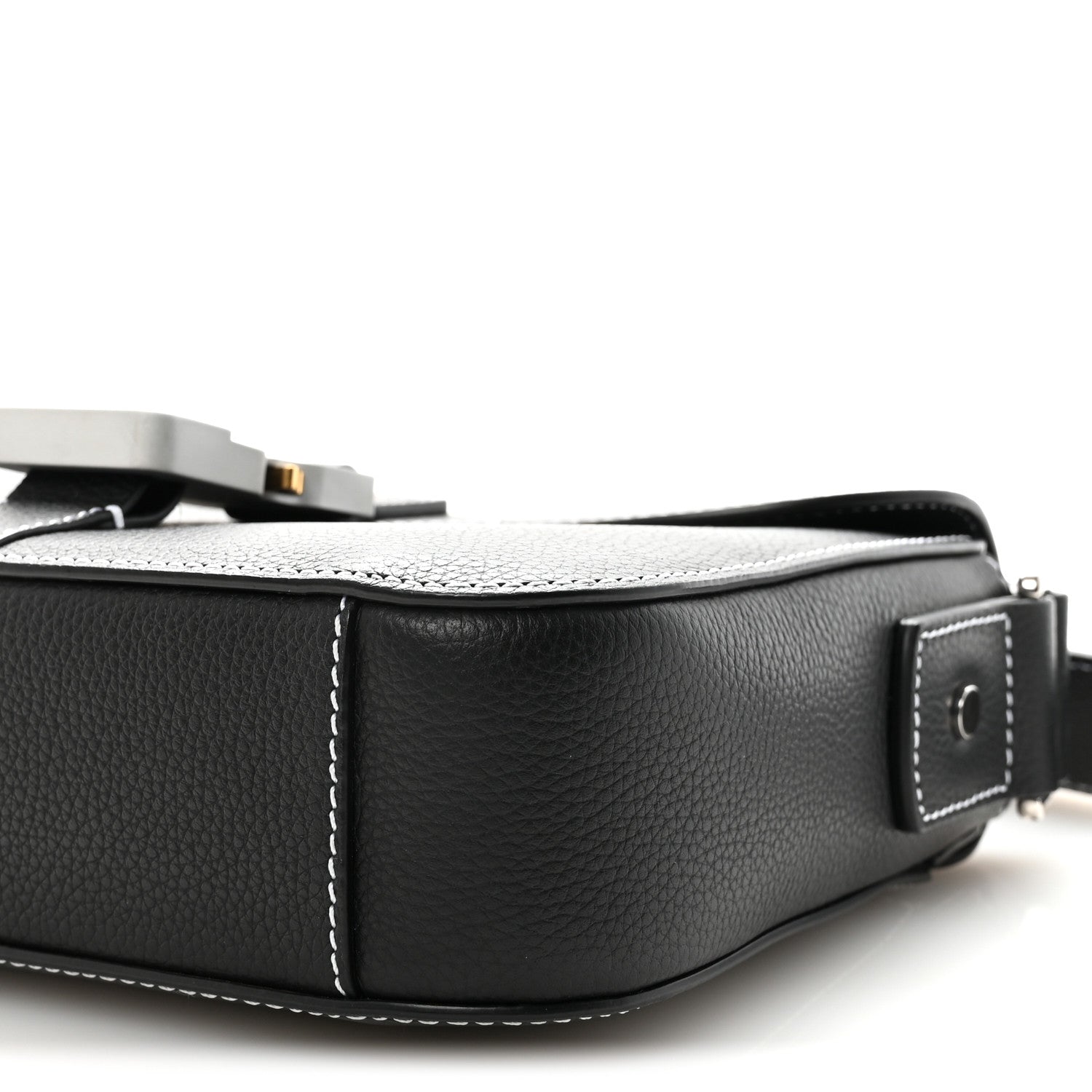 Christian Dior Grained Calfskin Medium Saddle Messenger Bag Black 10 of 11