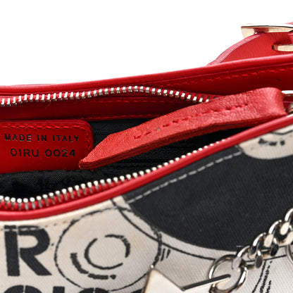 Christian Dior Canvas Hardcore Pierced Shoulder Bag Black Red White 6 of 9