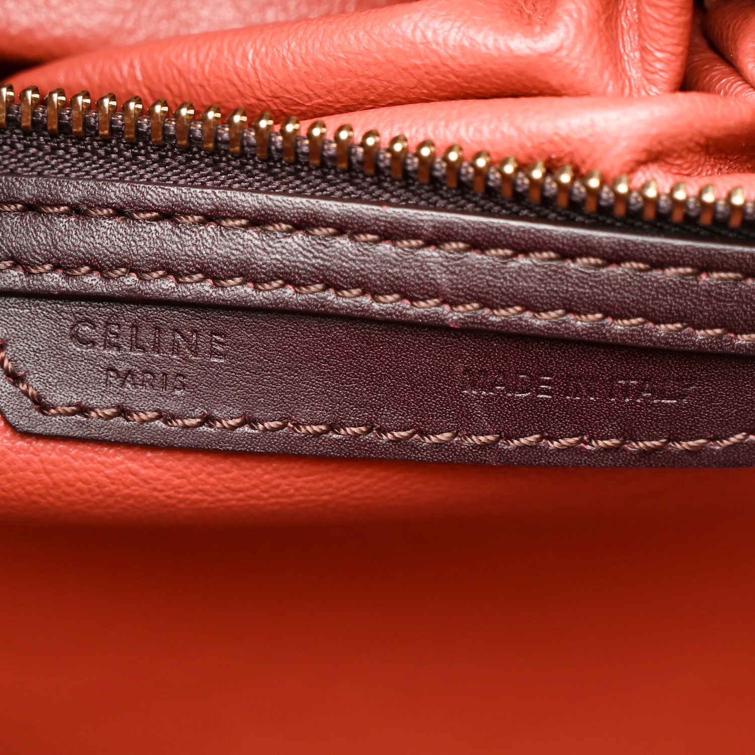 Celine Satin Calfskin Mini Tri-Color Luggage Blood 6 of 13