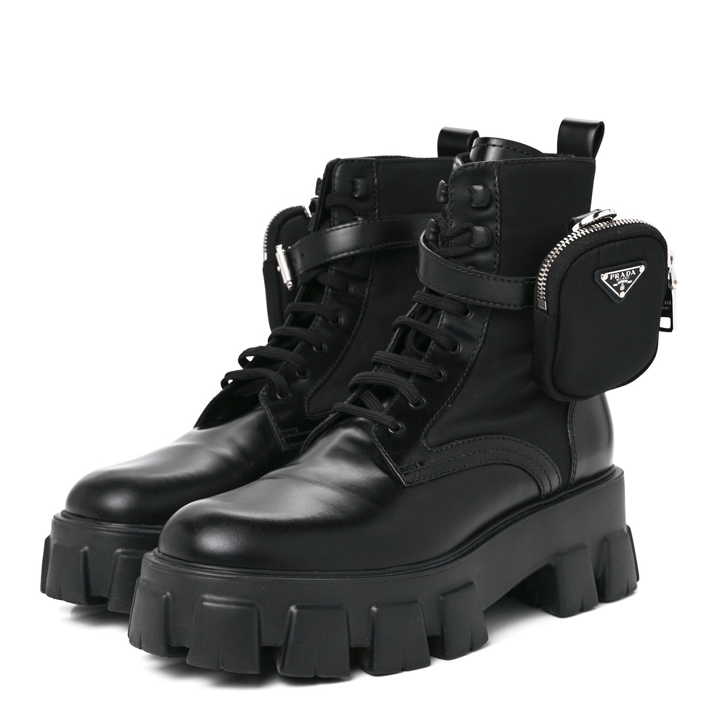 Spazzolato Rois Re-Nylon Metal Triangle Logo Monolith Pouch Pocket 55mm Boots 41 Black