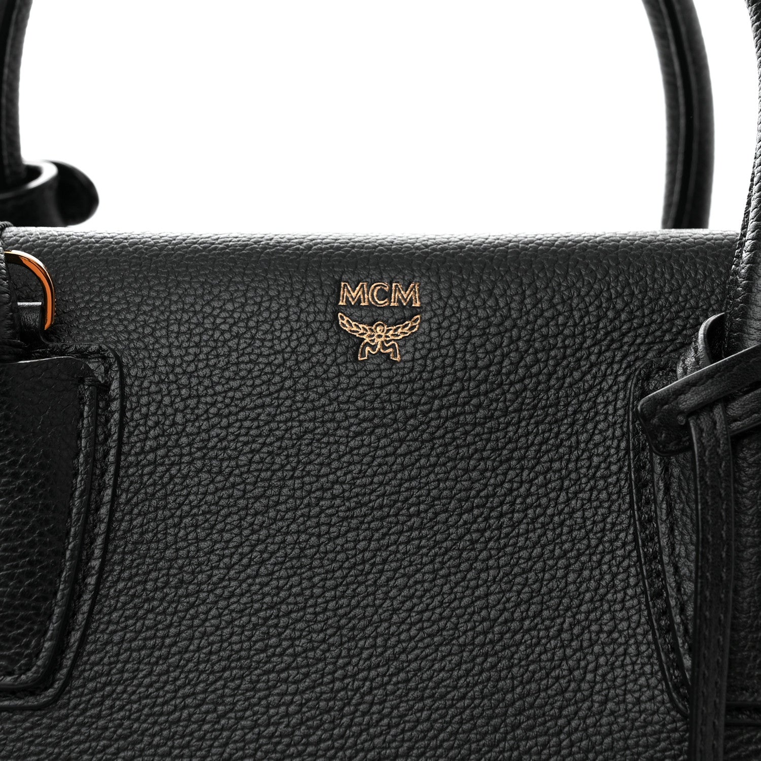 MCM Grained Calfskin Large Milla Tote Black 10 of 12